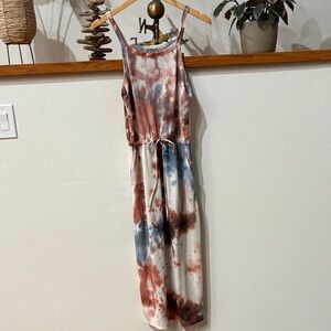 Dual Nature 
Tie-Dye Sleeveless Maxi Dress